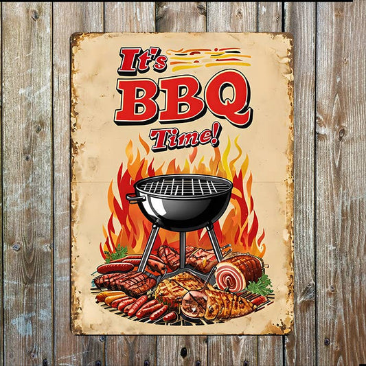 It's BBQ Time | Father's Day | Metal Sign Plaque