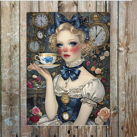 Alice in wonderland cup of Tea | Metal Sign Plaque