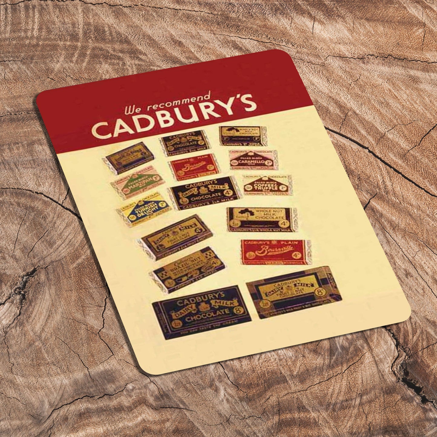We Recommend Cadbury's Chocolate Bars | Metal Sign