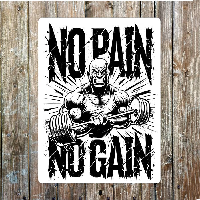 No Pain No Gain Fitness Gym | Metal Sign Plaque