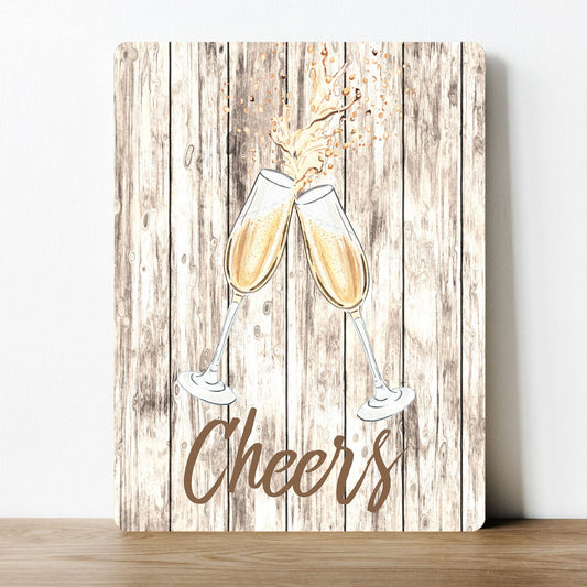 Prosecco Cheers Metal Sign Plaque