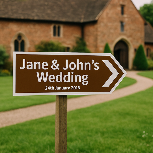 Wedding Direction Personalized Road Notice | Metal Sign