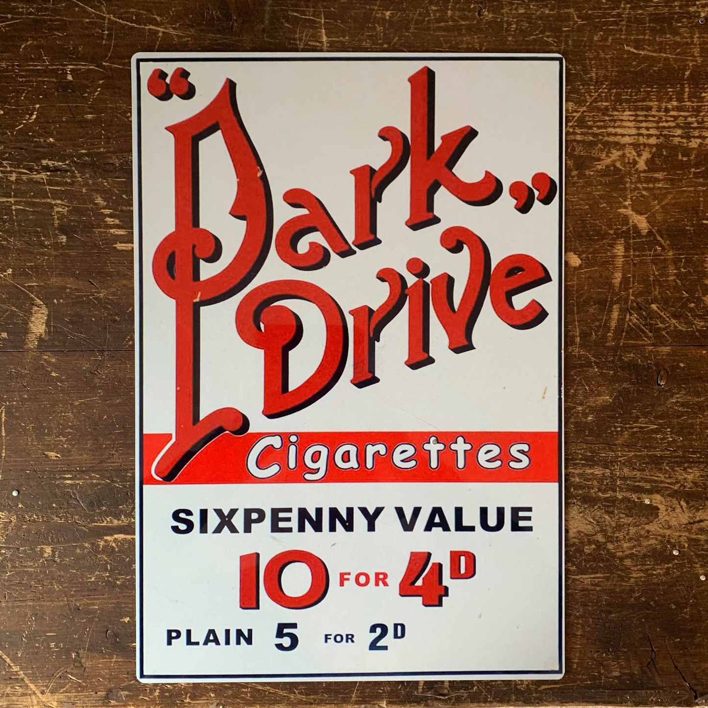 Park Drive Cigarette Metal Advertising Wall Sign