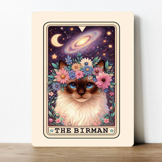 The Birman Cat Tarot Card Metal Sign Plaque