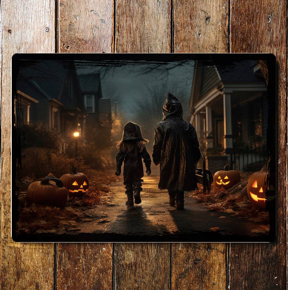Halloween Trick or Treat Art | Metal Sign Plaque
