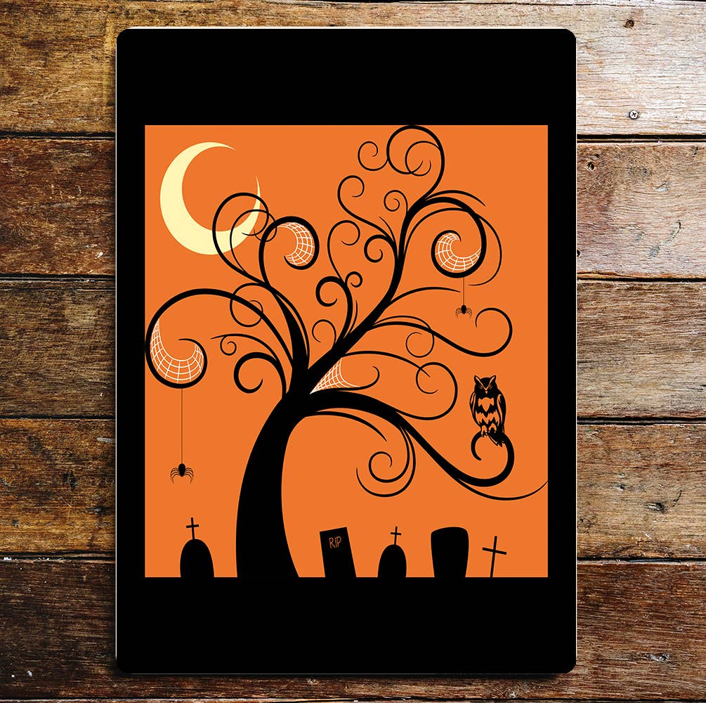 Halloween spooky Tree Fun | Metal Sign Plaque