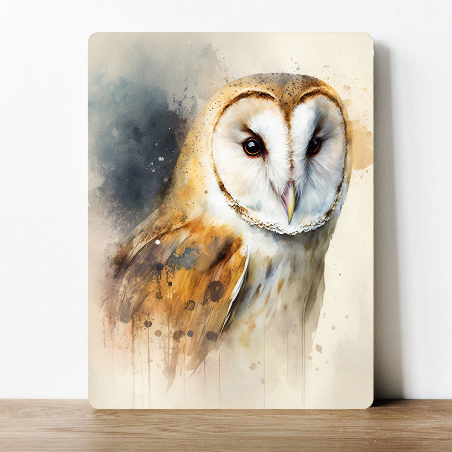 Barn Owl Watercolour | Metal Sign Plaque