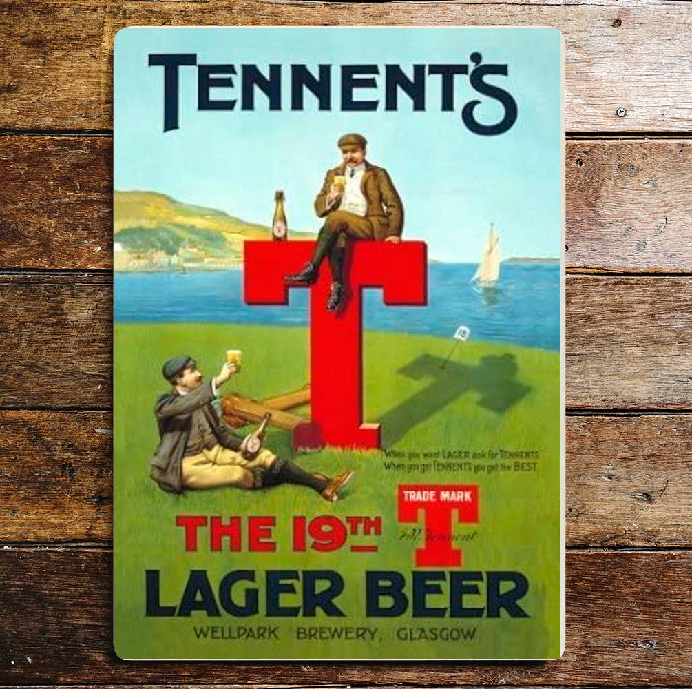 Tennents Lager Beer The 19th Metal Sign