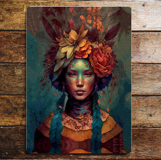 Spiritual Mother Nature Old World Art Metal Sign Plaque