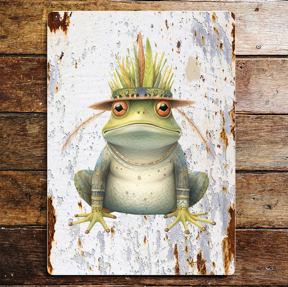 Bull Frog Wildlife Nature Lifestyle | Metal Sign Plaque