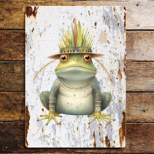Bull Frog Wildlife Nature Lifestyle | Metal Sign Plaque