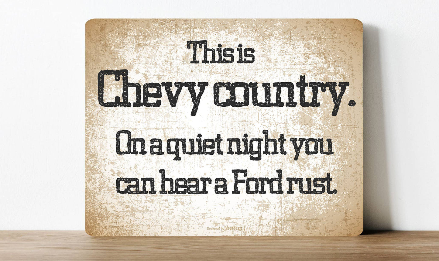 Chevy Country Ford Cars Funny Car | Metal Sign Plaque