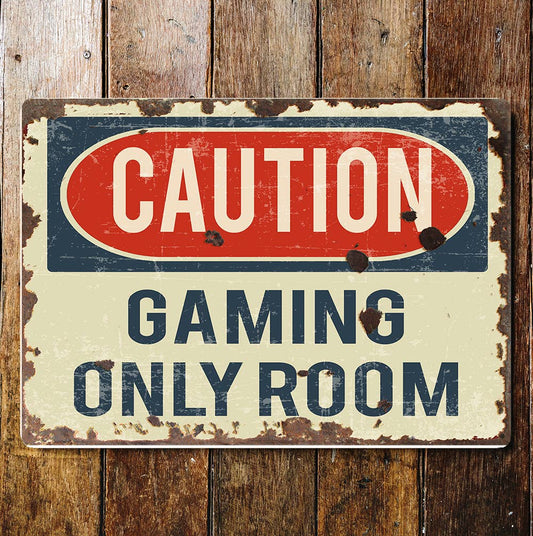 Caution Gaming Only Room Notice Art Sign Plaque
