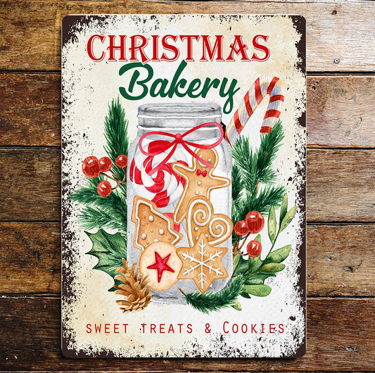 Christmas Bakery Cookies Traditional Wall | Metal Sign Plaque