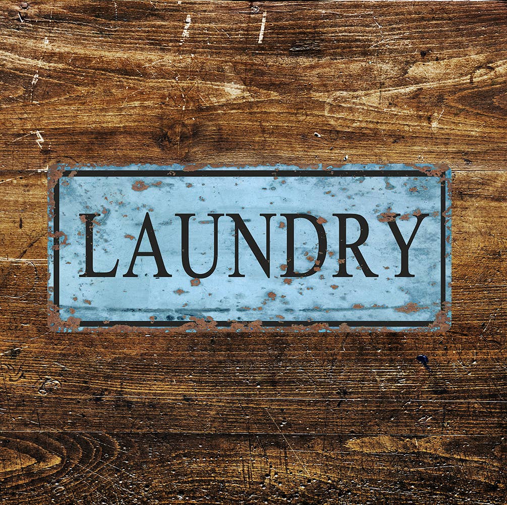 Laundry Blue - | Metal Sign