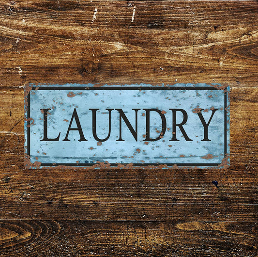 Laundry Blue - | Metal Sign