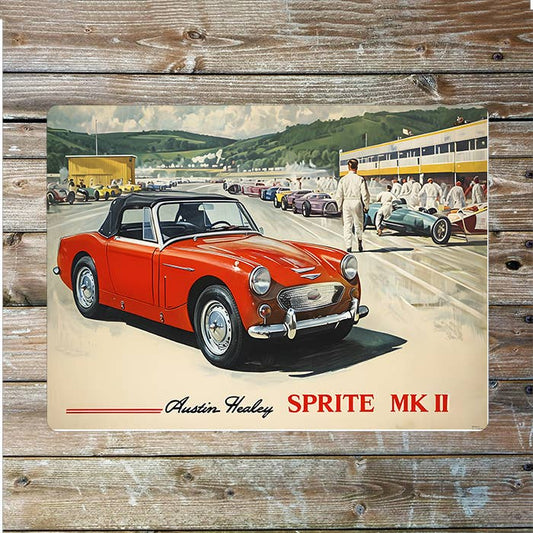 Vintage Austin Healey Sprite Mk II | Metal Sign Plaque