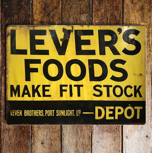 Lever's Foods Make Fit Stock | Metal Sign Plaque