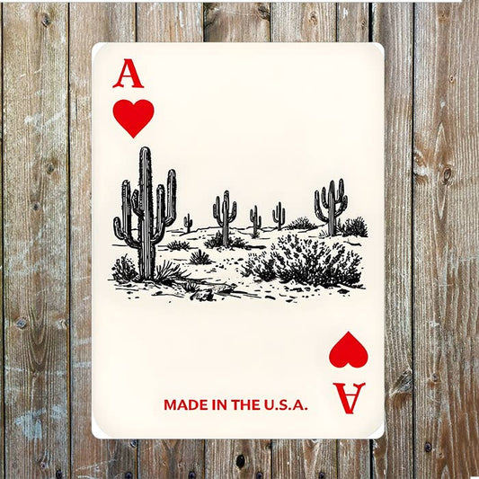 Ace Of Hearts Made In USA | Western Art | Metal Sign Plaque