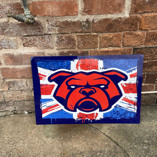 British Union Jack Flag Dog | Metal Sign