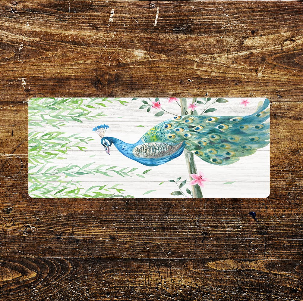 Peacock Watercolour - | Metal Sign