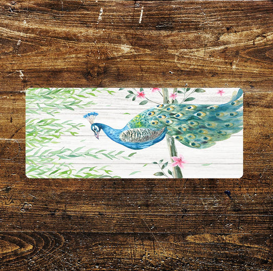 Peacock Watercolour - | Metal Sign