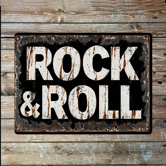 Rock And Roll Music Art Metal Sign Plaque