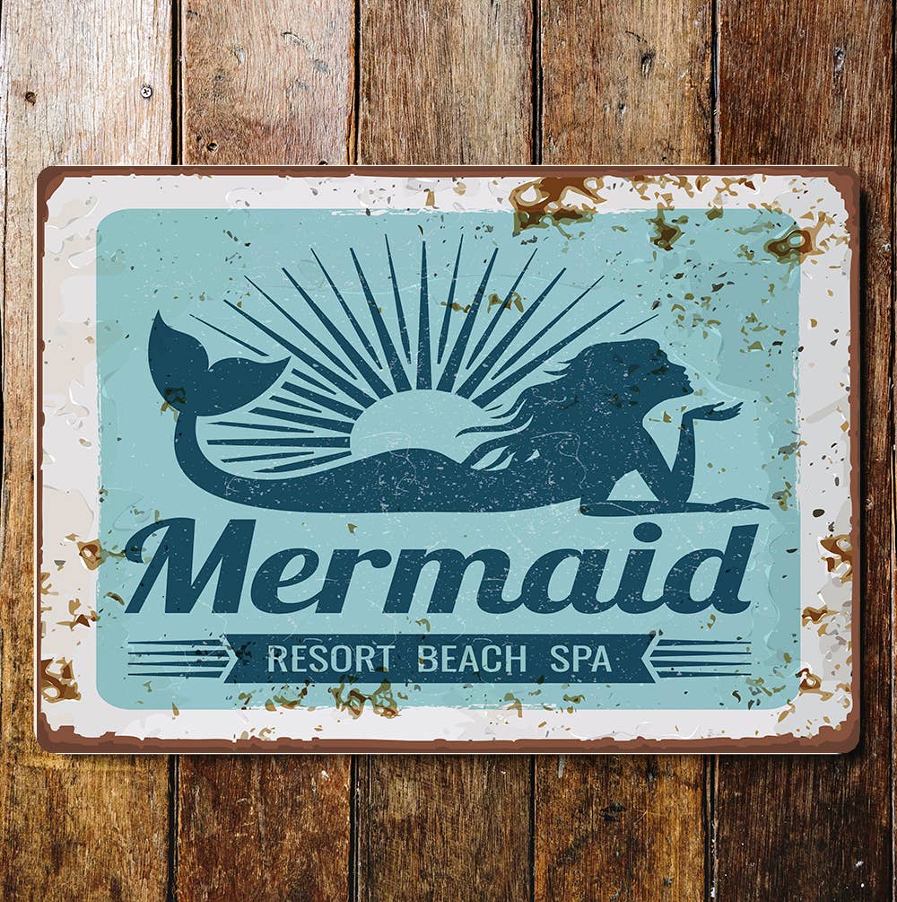 Mermaid Resort Beach Spa | Metal Wall Sign Plaque