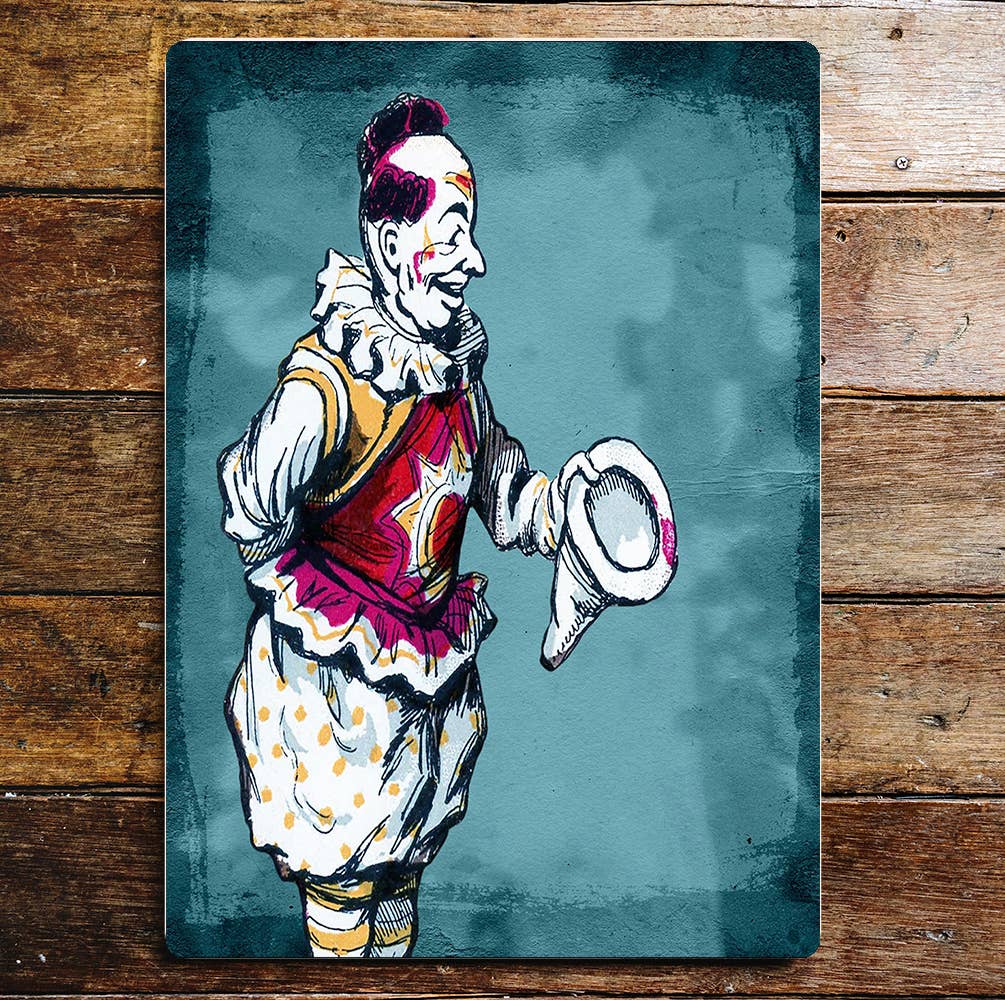 Clown Spotty Trousers Hat Pink Hair | Metal Sign Plaque