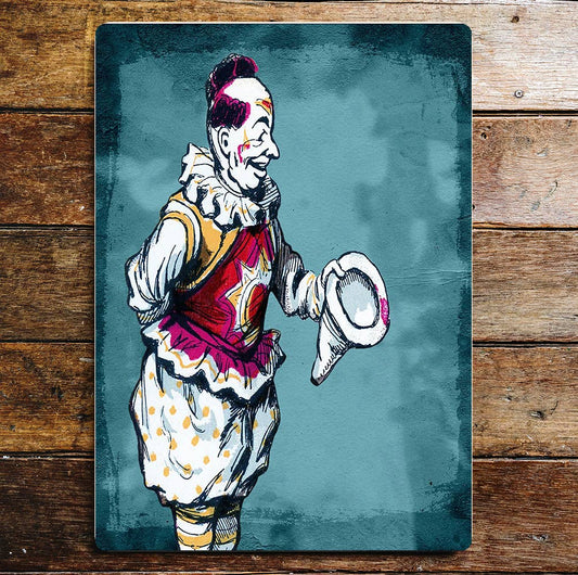 Clown Spotty Trousers Hat Pink Hair | Metal Sign Plaque
