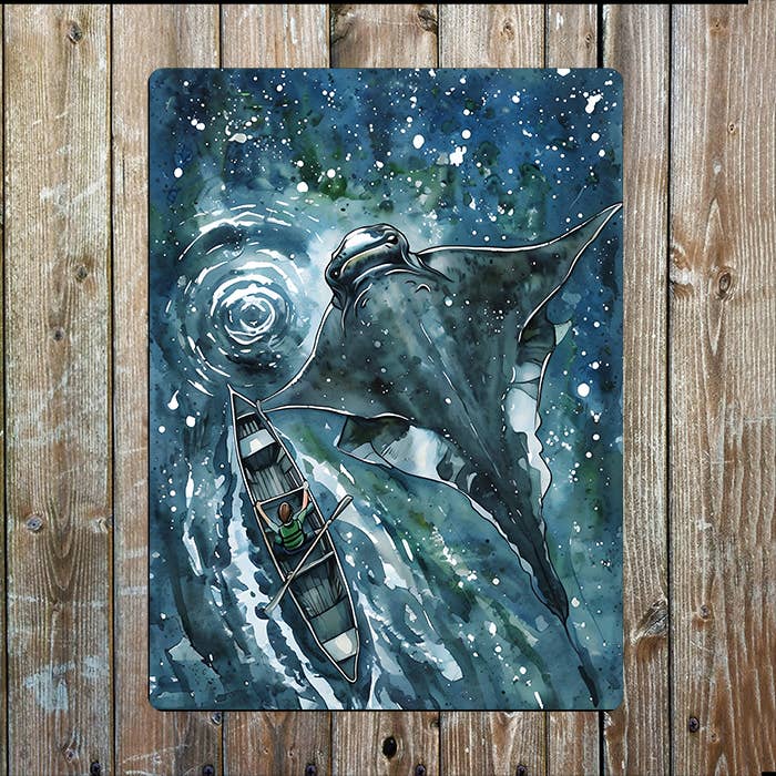 Boat Manta Ray Sea Nautical | Metal Sign Plaque