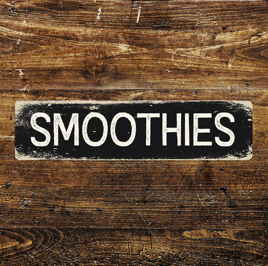 Smoothies Kitchen Sign Metal Long Plaque