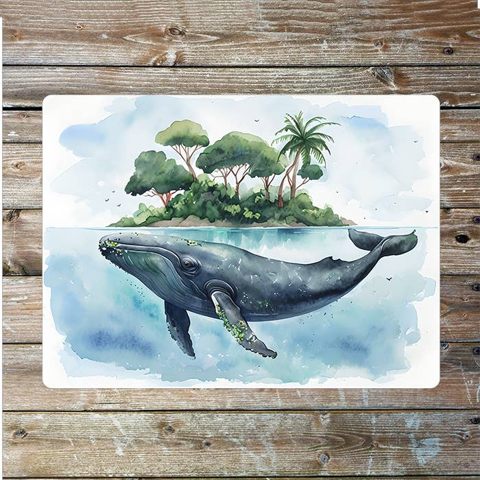 Whales Island Sea Nautical | Metal Sign Plaque