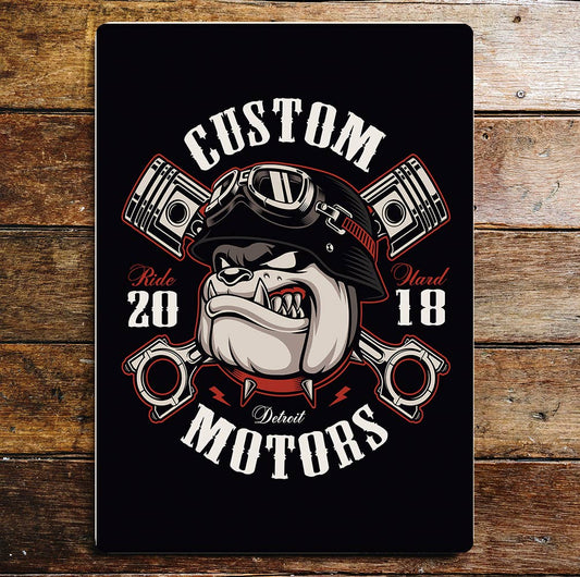 Vintage motors garage classic car | Metal Sign plaque