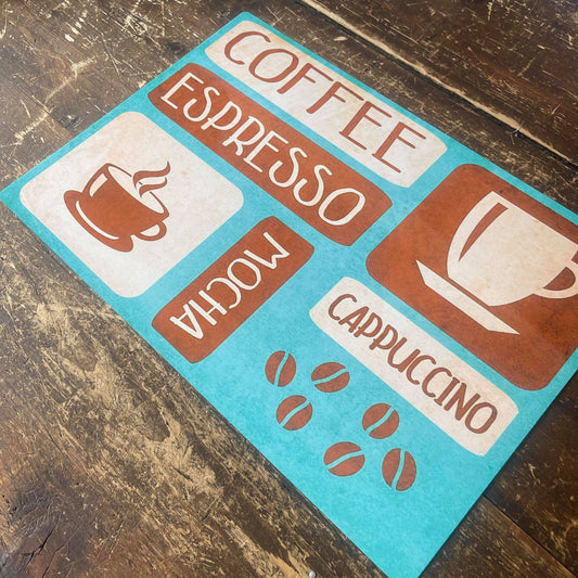 Coffee Espresso Cappuccino Mocha | Metal Wall Sign