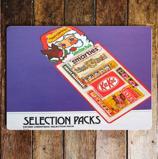 Rowntrees Selections Packs Father Christmas Metal Sign