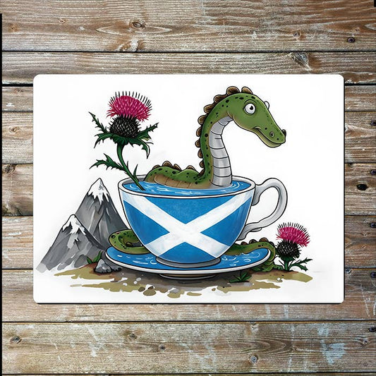 Loch Ness Cup Thistle Scottish Scotland | Metal Sign Plaque