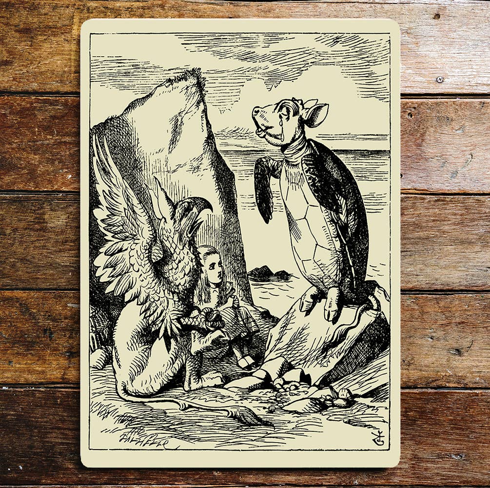 Sea Creatures Girl Beach Metal Wall Sign Plaque