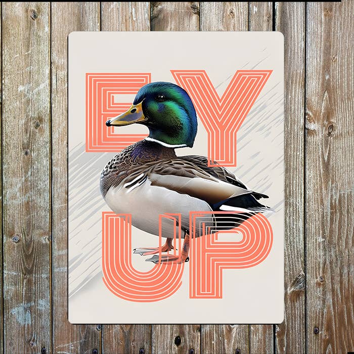 Ey Up Duck | Metal Sign Plaque