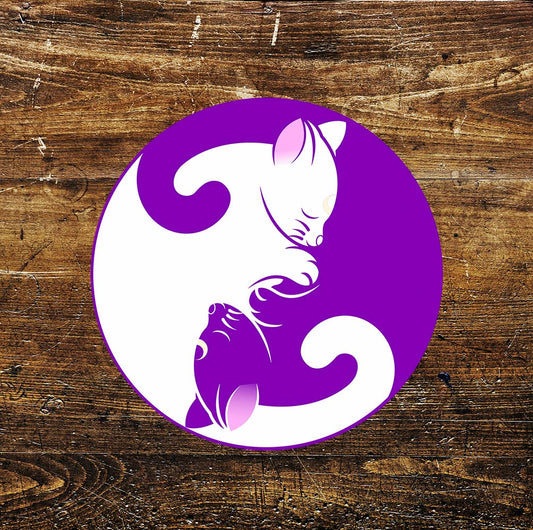 Sailor Moon Yin Yang Cat Home Art Circle Metal Sign