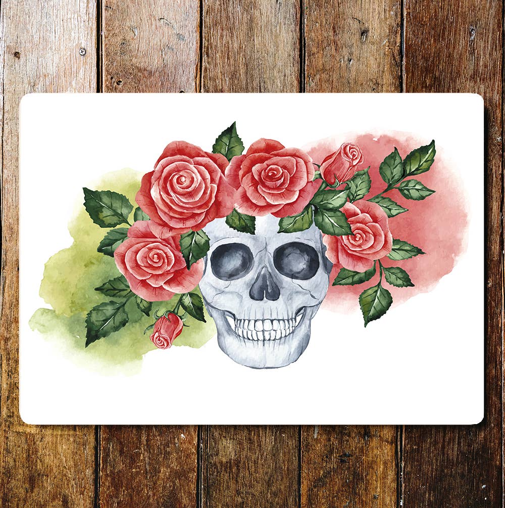 Watercolour Skull Bride Day Dead | Metal Wall Sign Plaque