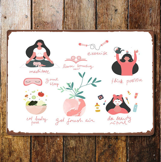 Self care ideas Metal Wall Sign Plaque