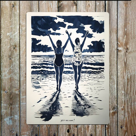 Yes We Can Swimmers Sea Nautical | Metal Sign Plaque