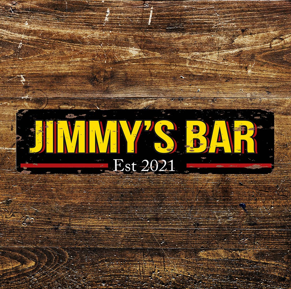 Bar Personalised Custom Your Any Text Metal Long Sign Plaque
