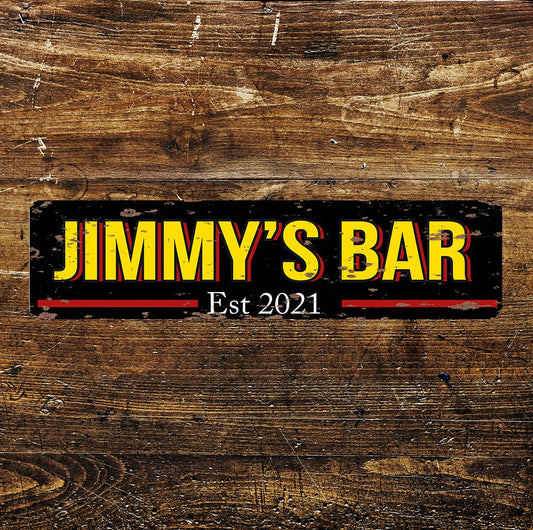 Bar Personalised Custom Your Any Text Metal Long Sign Plaque