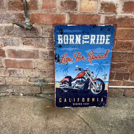 Born To Ride love for speed motorcycle | Metal Sign