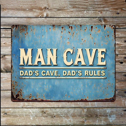 Man Cave Dad's Rules | Father's Day | Metal Sign Plaque
