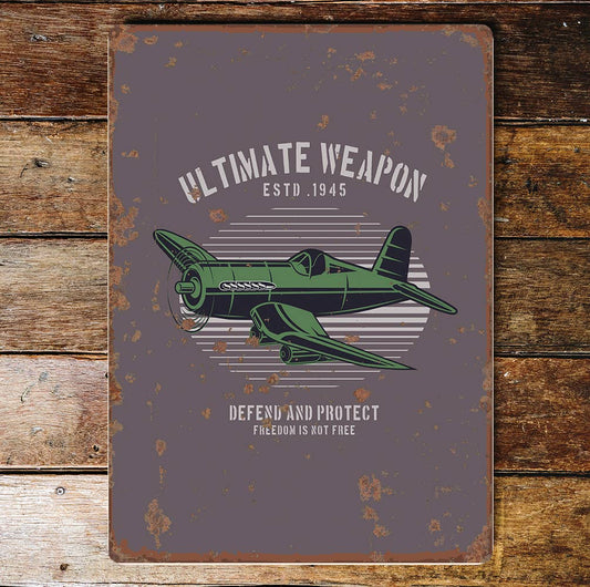 ultimate weapon fighter plane | Metal Wall Sign Plaque