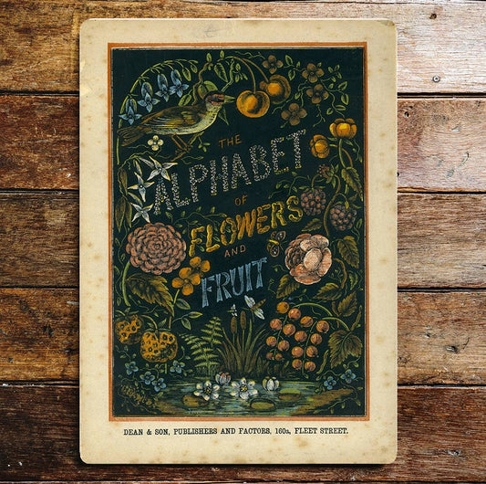 Alphabet Of Flowers And Fruit | Metal Wall Sign Plaque