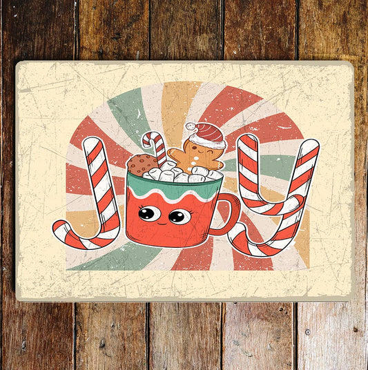 Joy Christmas Cup Gingerbread | Metal Wall Sign Plaque